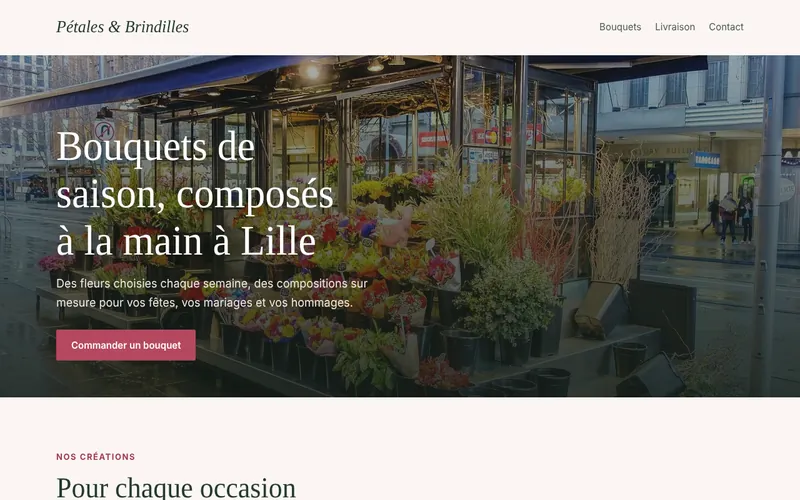 Aperçu du site d'exemple Pétales et Brindilles